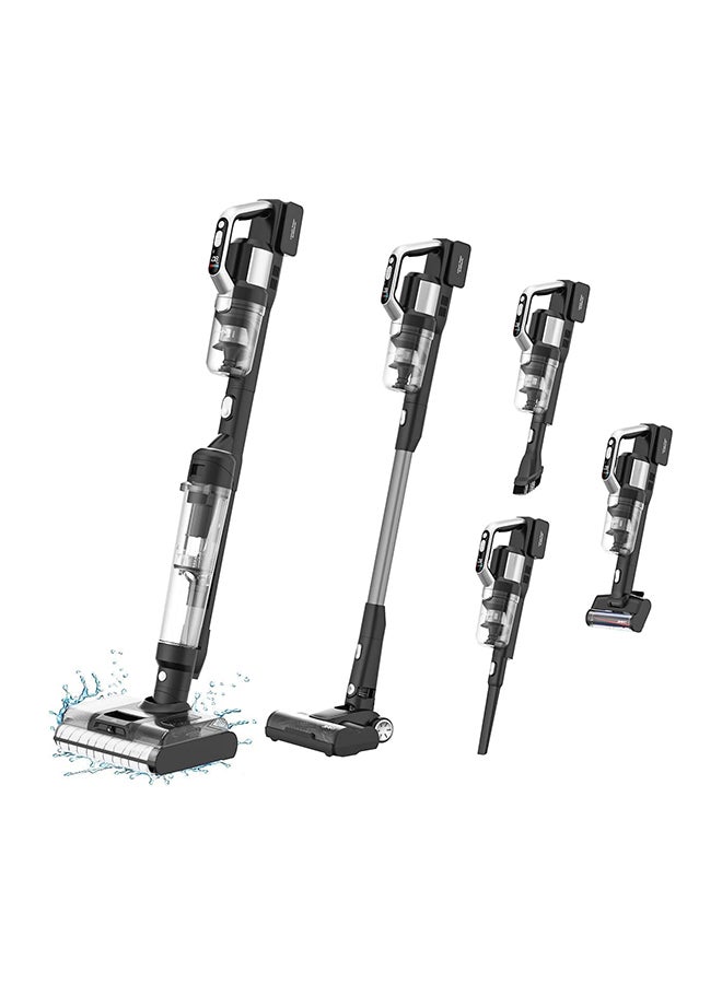 جيمي 5 in 1 Cordless Water & Dust Mop Vacuum Cleaner with Double Brush Roller, Hot Air Drying, Dust Sensor, Self-Cleaning, Carpet Brush+Metal Tube 600 ml 460 W PW11 Pro Max Black/Silver  - Image 1