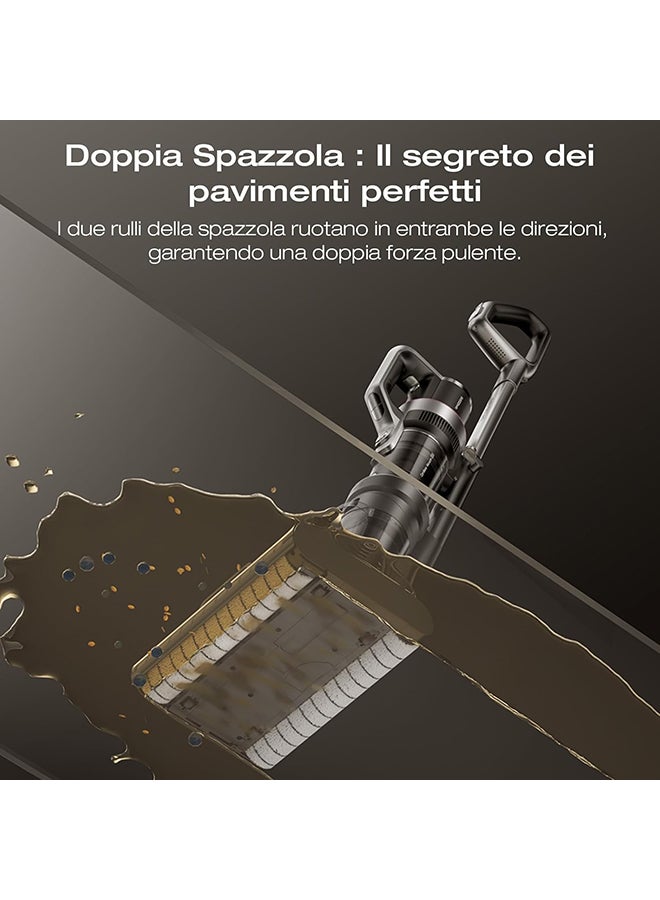 5 in 1 Cordless Water & Dust Mop Vacuum Cleaner with Double Brush Roller, Hot Air Drying, Dust Sensor, Self-Cleaning, Carpet Brush+Metal Tube 600 ml 460 W PW11 Pro Max Black/Silver