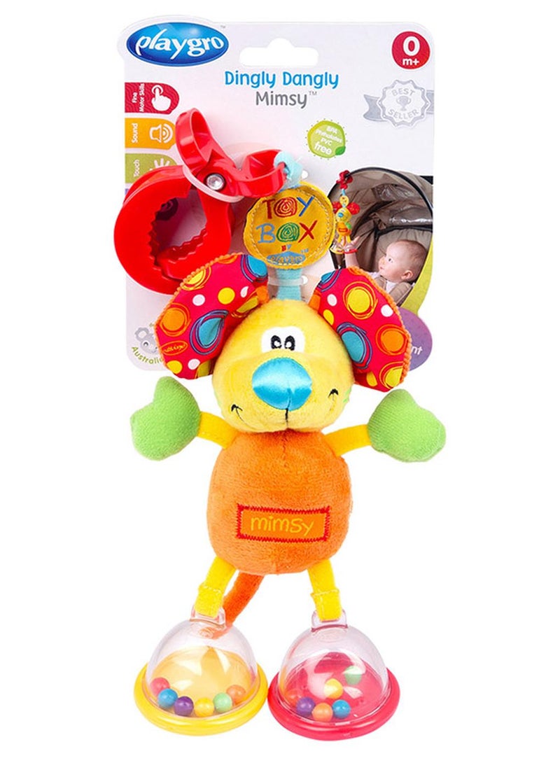 playgro Toy Box Dingly Dangly Mimsy (Bd) – Engaging Baby Toy For Development And Sensory Play, 0+ Months 29cm - Image 1