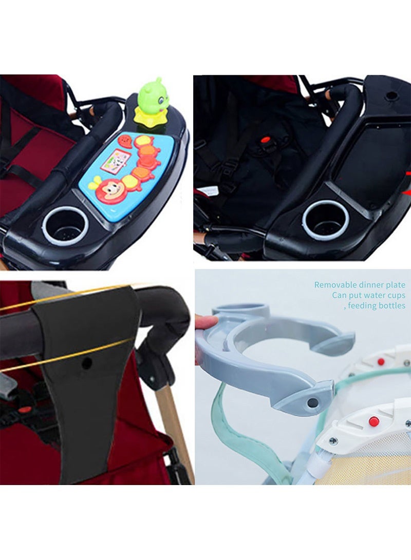 Kidle Baby stroller has adjustable handles with two-way push, can sit or lie down, extra large sleeping basket, with detachable music keyboard - Image 5