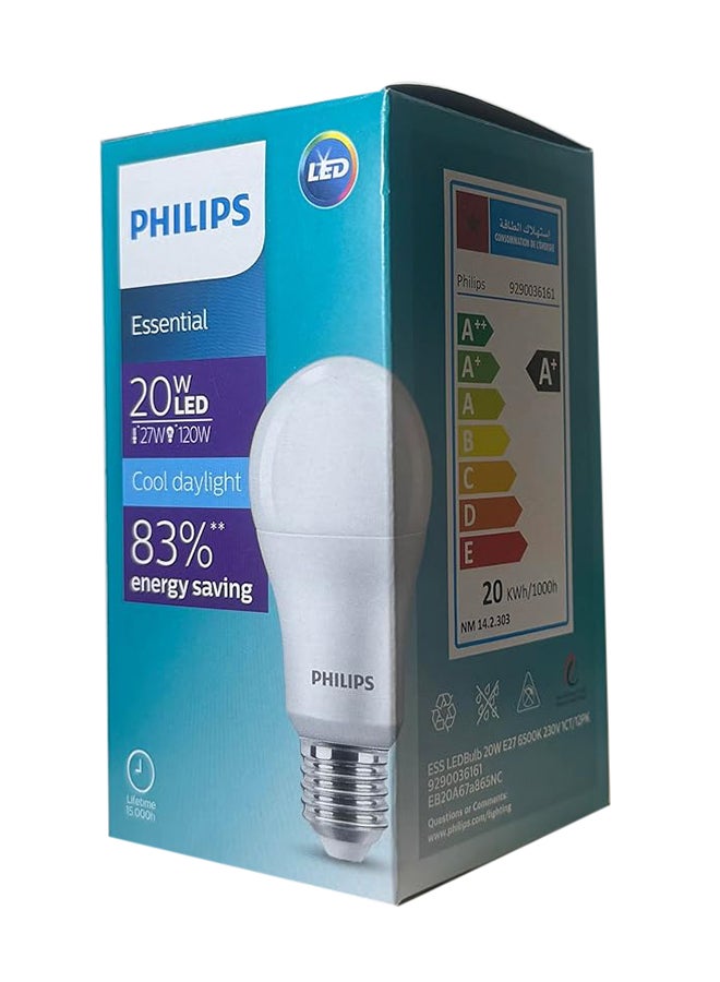 Philips LED Bulb 20W E27 6500K 230V, Cool Daylight Cool Daylight 11.8 x 6.6 x 6cm  - Image 3
