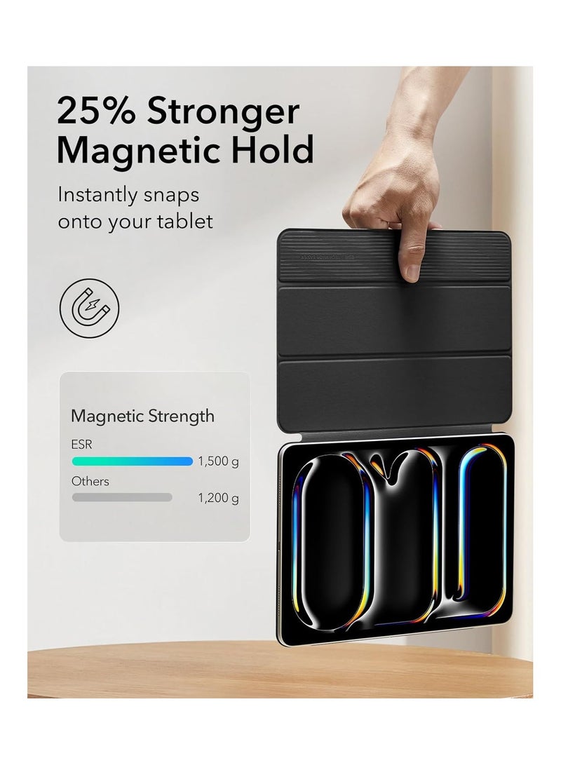 ESR for iPad Pro 11 Inch Case 2024 5th Gen(M4), Powerful Magnetic Attachment, Slim Trifold Stand Case, Supports Pencil Pro and Pencil(USB-C), Tough Protection, Auto Sleep/Wake, Rebound Series black - Image 4