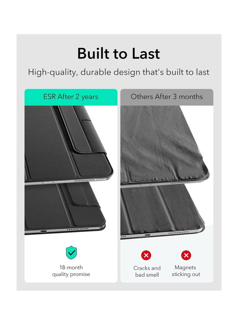 ESR for iPad Pro 11 Inch Case 2024 5th Gen(M4), Powerful Magnetic Attachment, Slim Trifold Stand Case, Supports Pencil Pro and Pencil(USB-C), Tough Protection, Auto Sleep/Wake, Rebound Series black - Image 5