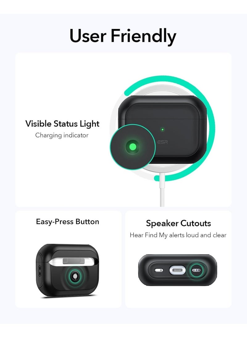 ESR ESR for Airpods Pro 2 Case (USB-C/Lightning Cable), Compatible with AirPods Pro Case (2023/2022/2019, 2nd/1st Gen), MagSafe Ready, Magnetic Lid Lock, Full Drop Protection Cover with Lanyard black  - Image 2