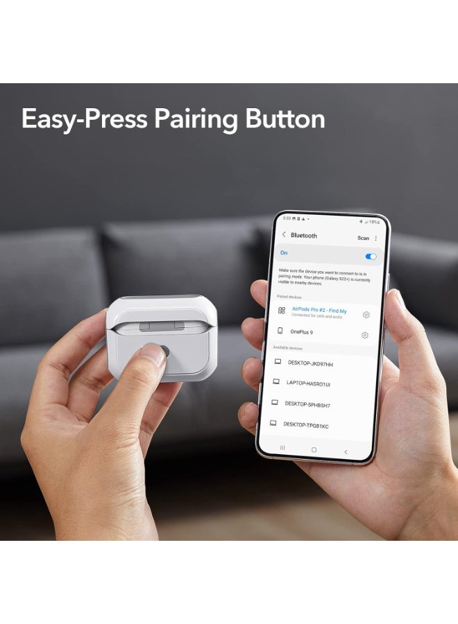 ESR For Airpods Pro 2 Case (USB-C/Lightning Cable), Compatible with AirPods Pro Case (2023/2022/2019, 2nd/1st Gen), MagSafe Ready, Magnetic Lid Lock, Full Drop Protection Cover with Lanyard white - Image 2