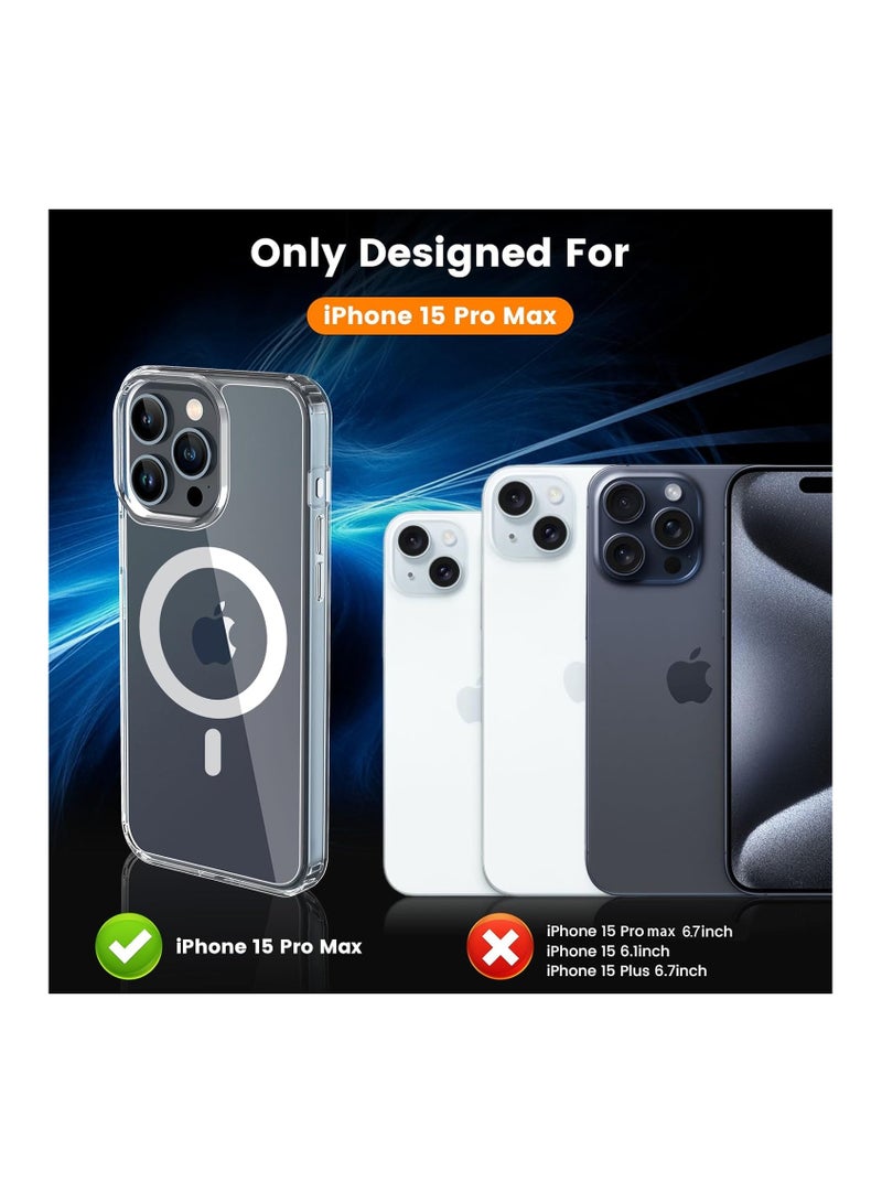 ESR Air Armor Clear Case (HaloLock) Set, Compatible With iPhone 15 Pro Max (Case, 2 Screen Protectors And Camera Lens Protector) – MagSafe Compatible – 360° Complete Protection - Clear - Image 3