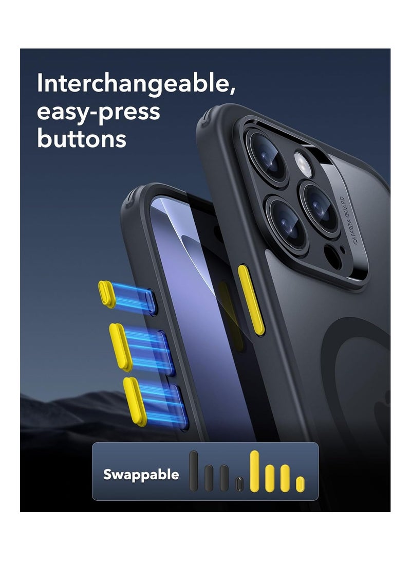 ESR Classic Pro Case (HaloLock) Set, Compatible With iPhone 16 Pro (Case, Screen Protector And 4 Swappable Buttons) – MagSafe Compatible – 360° Complete Protection - Frosted Black - Image 5