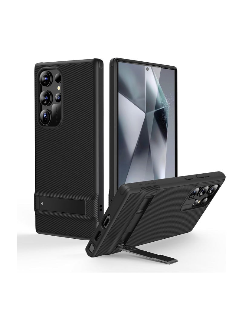 ESR for Samsung Galaxy S24 Ultra Case, Kickstand S24 Ultra Cover with 3 Stand Modes, Military-Grade Drop Protection, Shockproof Slim Phone Case with Patented Kickstand, Boost Series, Black Black - Image 1