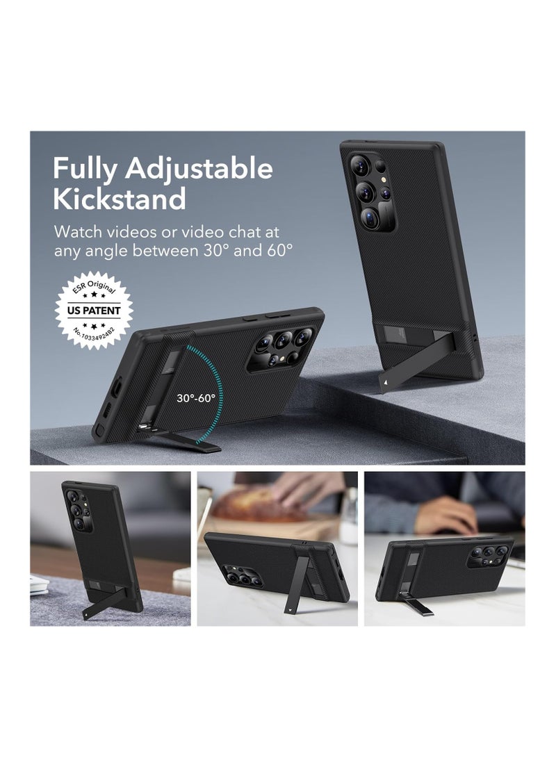 ESR for Samsung Galaxy S24 Ultra Case, Kickstand S24 Ultra Cover with 3 Stand Modes, Military-Grade Drop Protection, Shockproof Slim Phone Case with Patented Kickstand, Boost Series, Black Black - Image 2