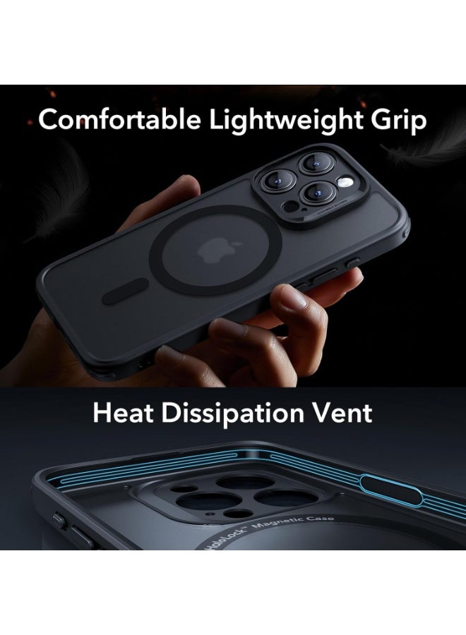 ESR for iPhone 15 Pro Max Case (5 in 1) Set, Translucent Matte Case with Screen Protector and Camera Lens Protectors, Compatible with MagSafe, Military-Grade Protection, Classic Series Frosted Black - Image 2