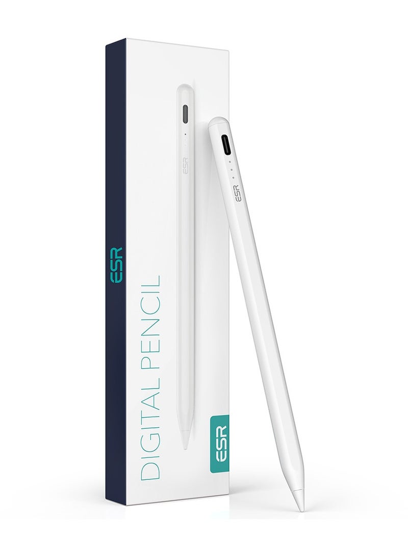 ESR for Apple Pen, iPad Pencil, Stylus Pen for iPad 10/9/8/7/6, iPad Pro 11/12.9, iPad Air 5/4/3, iPad Mini 6/5, Tilt Sensitivity and Palm Rejection, Magnetic Attachment, White White - Image 1