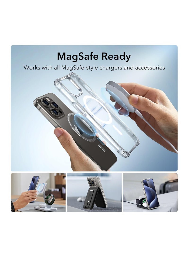 ESR ESR for iPhone 15 Pro Case, Compatible with MagSafe, Set with 2 Screen Protectors and Single Lens Protectors, Air Guard Corners, Yellowing-Resistant Acrylic Back, Air Armor Series, Clear clear  - Image 5