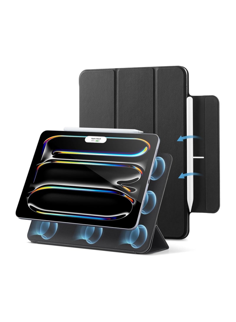 اي اس ار حافظة ESR لجهاز iPad Pro مقاس 13 بوصة M4(2024)، تثبيت مغناطيسي قوي، حافظة ثلاثية قابلة للطي نحيفة، تدعم قلم Pro وقلم(USB-C)، استيقاظ/نوم تلقائي، حماية متينة، سلسلة Rebound، سوداء - Image 5