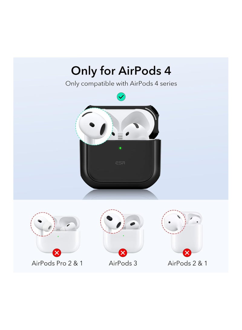 ESR for AirPods 4 Case, Compatible with AirPods 4th Generation Case (2024) (USB-C), Compatible with MagSafe, Drop Protection Cover with Lanyard, Magnetic Lid Lock, Orbit Hybrid Series black