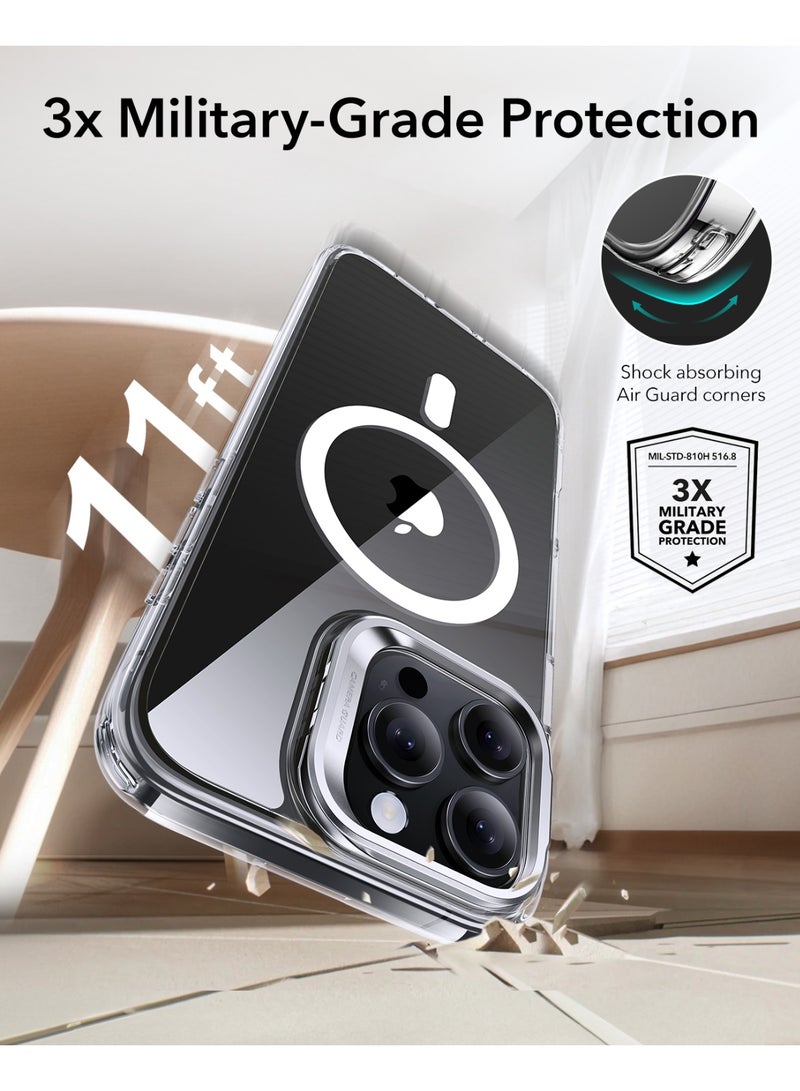 ESR Classic Hybrid Case With Stash Stand (HaloLock) + Screen Protector Set, Compatible With iPhone 16 Pro Max – MagSafe Compatible – MilGrade Protection – Built-in Stand - Clear - Image 5