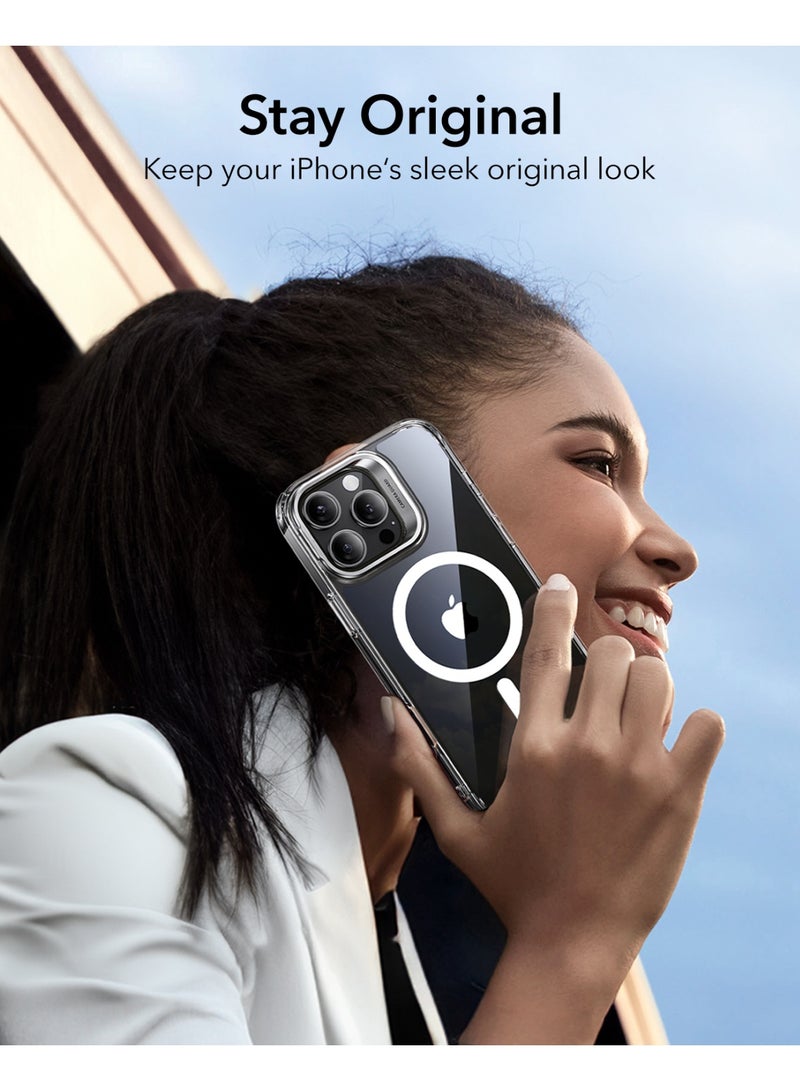 ESR Classic Hybrid Case With Stash Stand (HaloLock) + Screen Protector Set, Compatible With iPhone 16 Pro Max – MagSafe Compatible – MilGrade Protection – Built-in Stand - Clear - Image 4