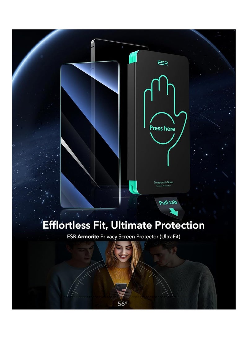 ESR Samsung Galaxy S25 Ultra Privacy Screen Protector, 9H+ Hardness Tempered Glass with Easy Installation, Auto Dust-Elimination Tool for Galaxy S25 Ultra [6.9”], Anti-Spy pack of 1 clear - Image 4