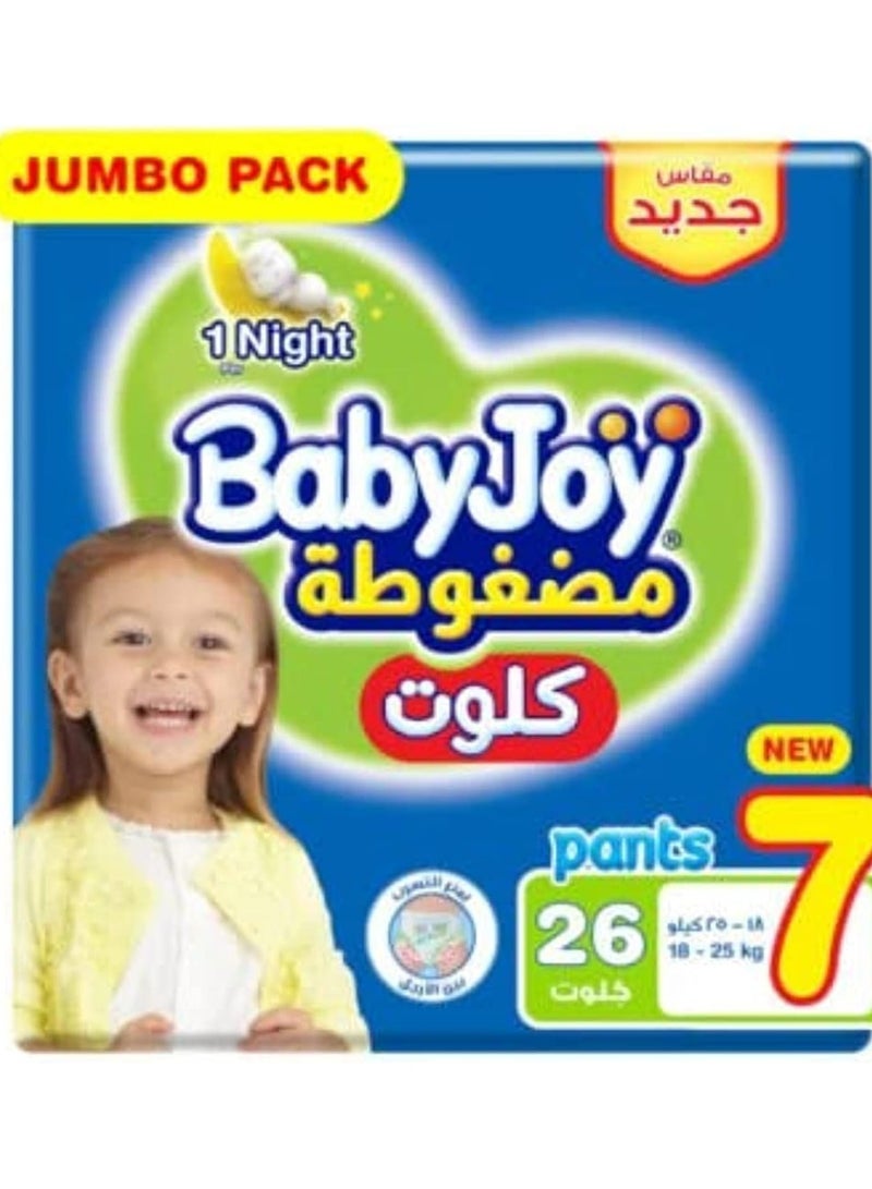 BabyJoy Babyjoy Culotte, Size 7, XXXL, 18-25 Kg, Jumbo Pack, 26 Diaper Pants 