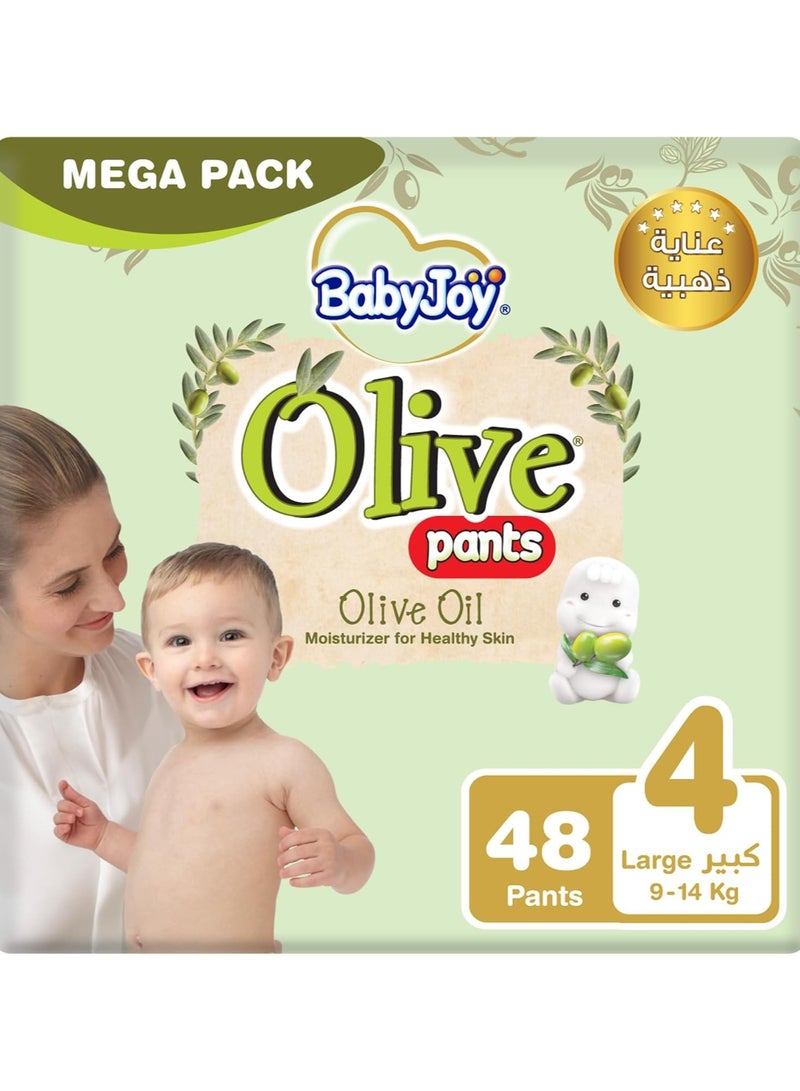 BabyJoy BabyJoy Olive Pants, Size 4 Large, Mega Pack, 9-14 Kg, 48 Count