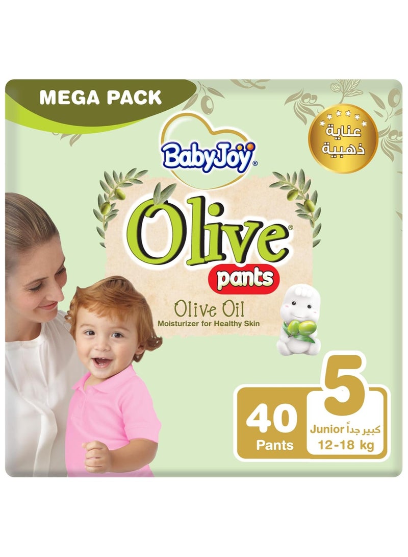 BabyJoy BabyJoy Olive Pants, Size 5 Junior, Mega Pack, 12-18 Kg, 40 Count