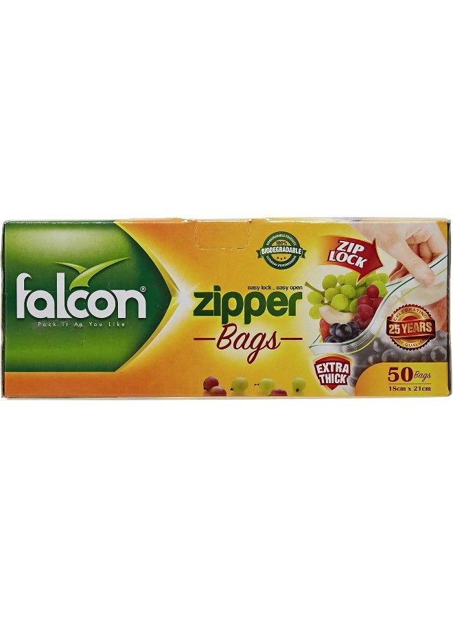 فالكون Zipper Bags - Clear 18 x 21cm  - Image 1
