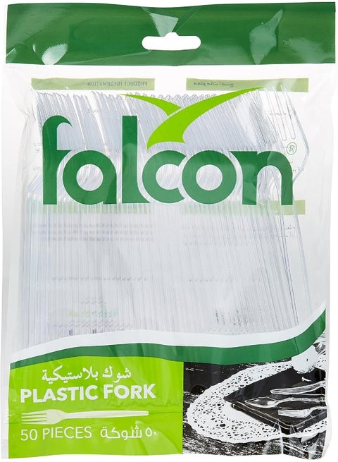 50-Piece Plastic Fork Clear Clear