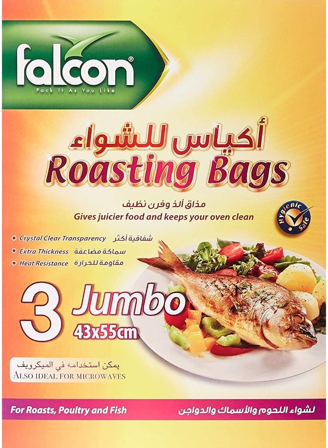 Falcon Pack Roasting Bags Jumbo (43 X 55 Cm) - 3 Pieces Crystal Clear Crystal Clear - Image 1