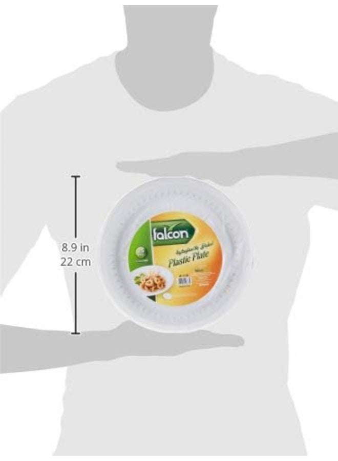 فالكون 25-Piece Plastic Plate White 22cm White 22cm  - Image 2