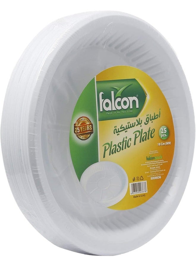 فالكون 25-Piece Plastic Plates White White  - Image 1