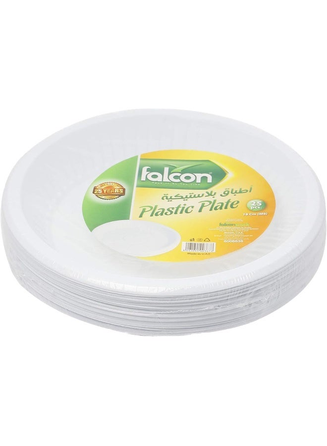 فالكون 25-Piece Plastic Plates White White  - Image 3