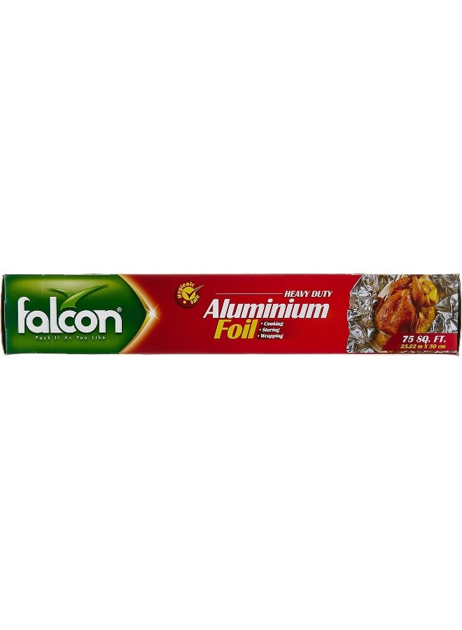 Falcon Heavy Duty Aluminium Foil 75Sq.Ft Silver 23.22X 0.30meter Silver 23.22X 0.30meter - Image 1