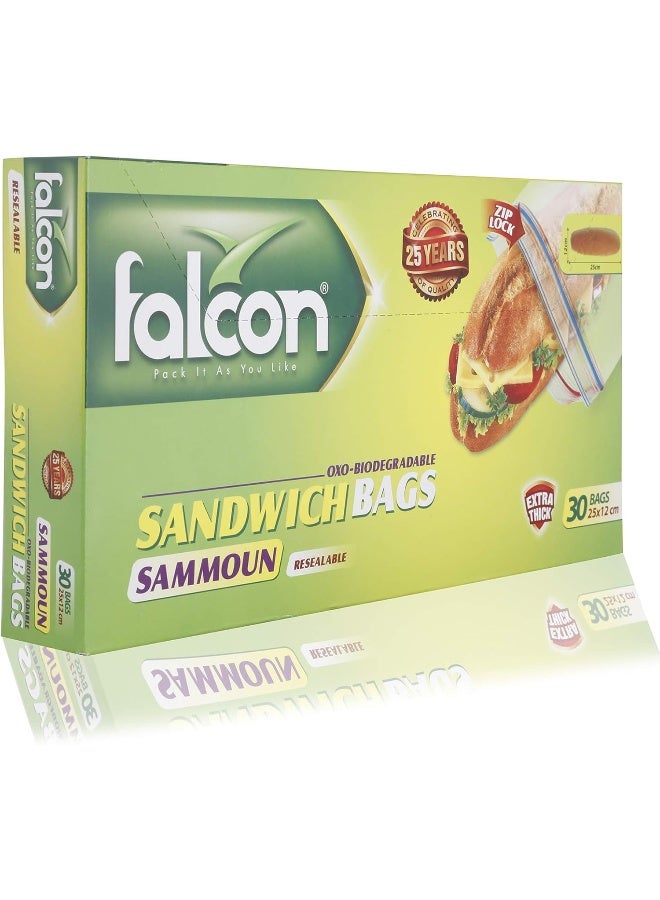 فالكون عبوة أكياس سموّن القابلة لإعادة الإغلاق الشفافة 25x12 سم - Image 1