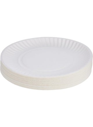 100-Piece Pack Paper Plates 9 Inch White White - pnsku/N70186785V/45/_/1764242487/0e6e87f9-1021-42ad-b609-e8c80e6131b2