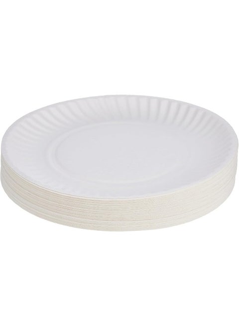 100-Piece Pack Paper Plates 9 Inch White White