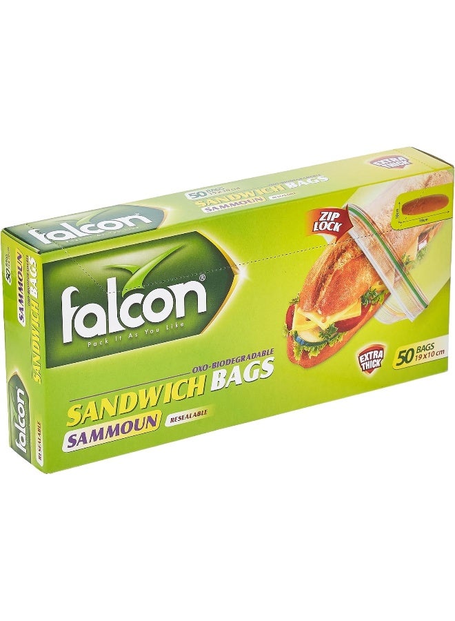 فالكون أكياس سموّن القابلة لإعادة الإغلاق القابلة للتحلل الأكسوي الشفافة 19 × 10 سم - Image 2