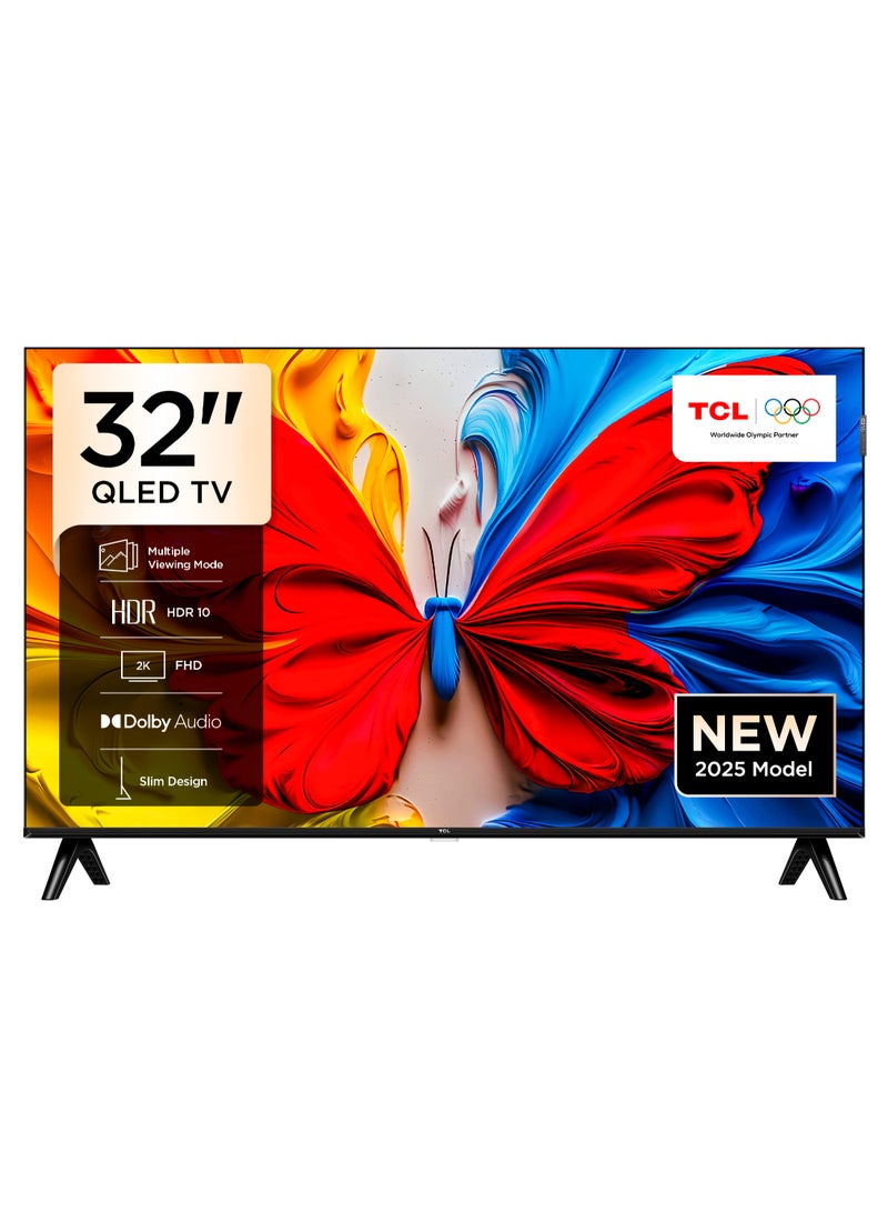 TCL Television 32 Inch Smart TV QLED HDR 10 Google TV, Dolby Audio, Google Cast, Multiple Viewing Mode with Metallic Bezel-less Slim Design, 32S5K (2025 Model) 32S5K black  - Image 1