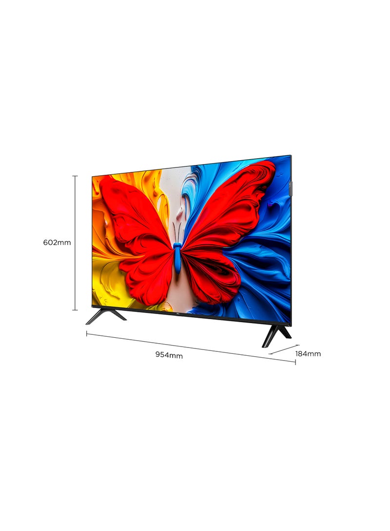 TCL Television 43 Inch Smart TV QLED HDR 10 Google TV, Dolby Audio, Google Cast, Multiple Viewing Mode with Metallic Bezel-less Slim Design, 43S5K (2025 Model) 43S5K black