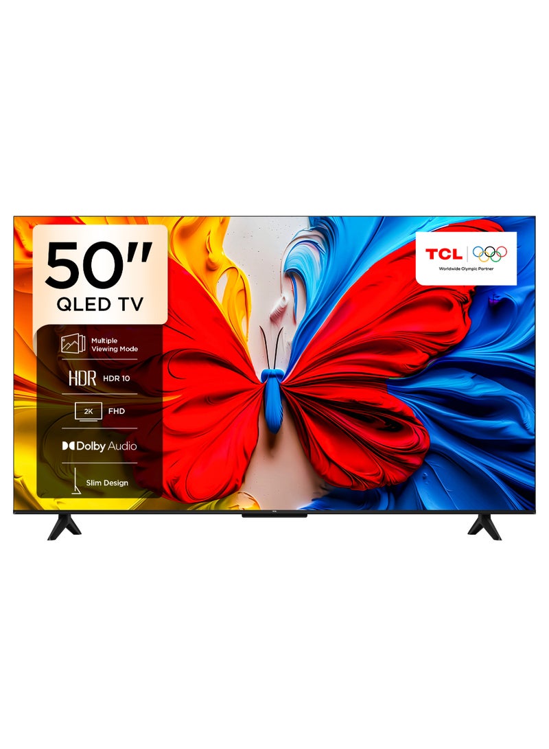 TCL TCL Television 50 Inch Smart TV QLED HDR 10 Google TV, Dolby Audio, Google Cast, Multiple Viewing Mode with Metallic Bezel-less Slim Design, 50S5K (2025 Model) 50S5K black  - Image 1