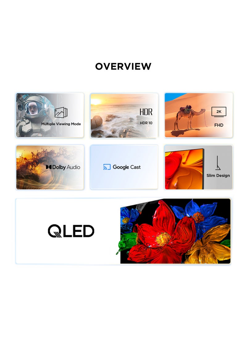 TCL TCL Television 50 Inch Smart TV QLED HDR 10 Google TV, Dolby Audio, Google Cast, Multiple Viewing Mode with Metallic Bezel-less Slim Design, 50S5K (2025 Model) 50S5K black  - Image 2