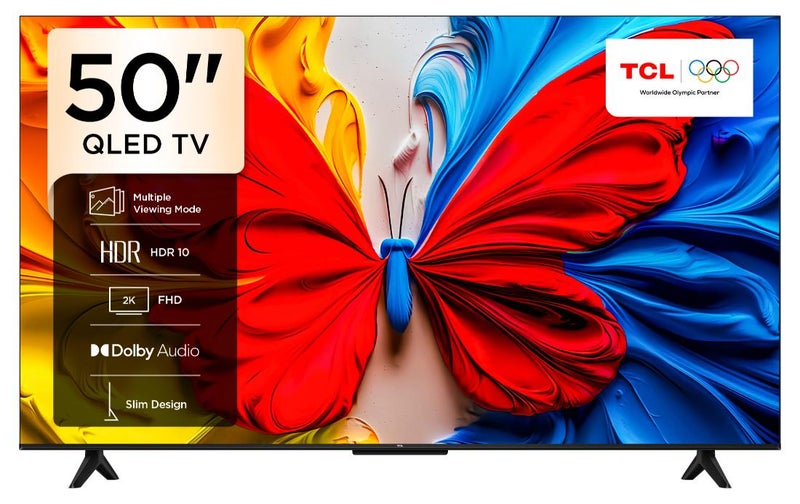 TCL 50 Inch Smart TV QLED HDR 10 Google TV, 60Hz, Dolby Audio, Game Mode, Multiple Eye Care with Slim Design, (2025 Model) - 50S5K Black - Image 1