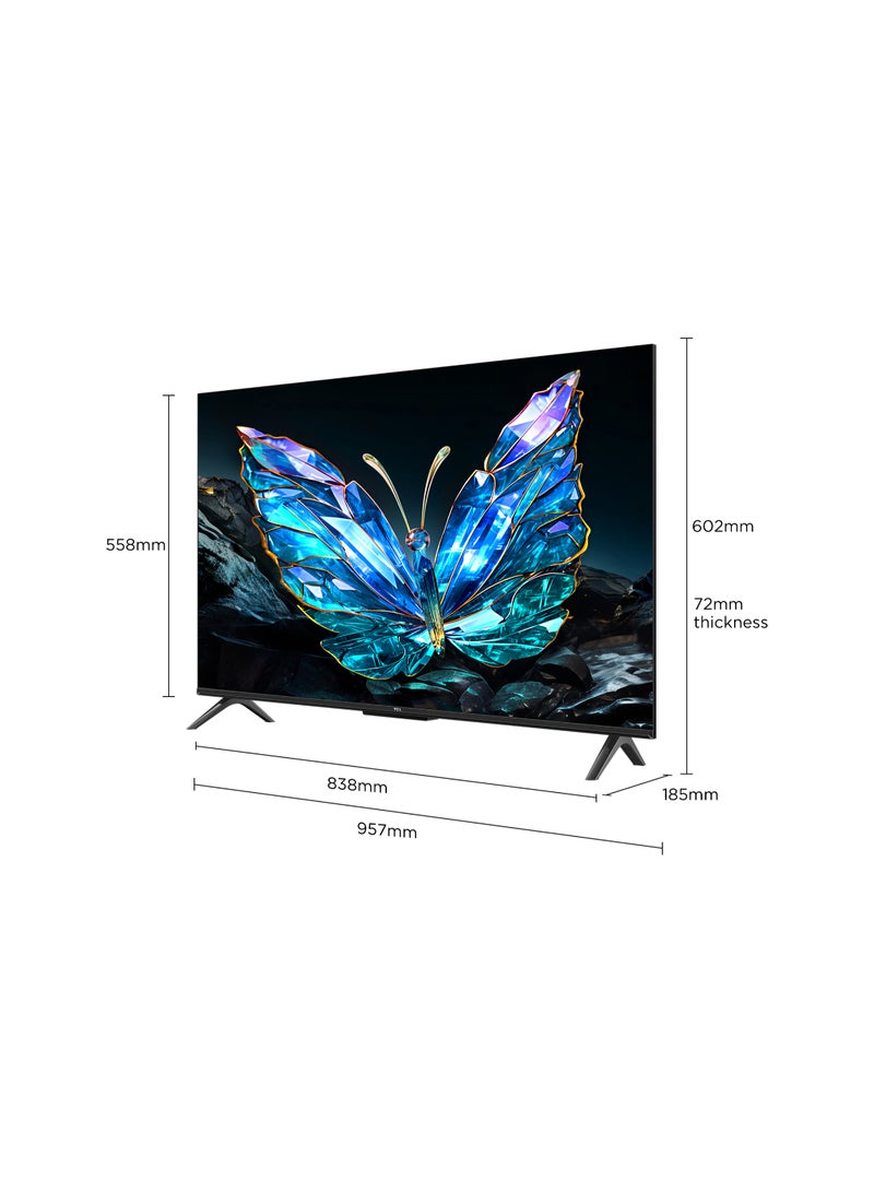 TCL Television 43 Inch Smart TV 4K UHD HDR 10 Google TV, Dynamic Color Enhancement, Dolby Audio, HVA Panel, MEMC, Multiple Eye Care with Metallic Bezel-less Design, 43V6C (2025 Model) 43V6C black