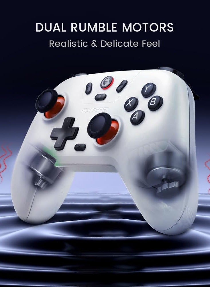 جيم سير ذراع تحكم نوفا لايت لاسلكي 2.4 جيجاهرتز متوافق مع كمبيوتر ويندوز، آيفون، أندرويد، نينتندو سويتش وستيم ديك – وحدة تحكم بلوتوث للألعاب مزودة بمحفزات بتقنية هول، وزر توربو، واهتزاز ديناميكي - Image 5