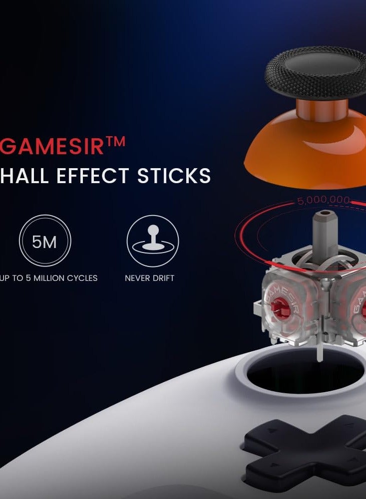 جيم سير ذراع تحكم نوفا لايت لاسلكي 2.4 جيجاهرتز متوافق مع كمبيوتر ويندوز، آيفون، أندرويد، نينتندو سويتش وستيم ديك – وحدة تحكم بلوتوث للألعاب مزودة بمحفزات بتقنية هول، وزر توربو، واهتزاز ديناميكي - Image 4