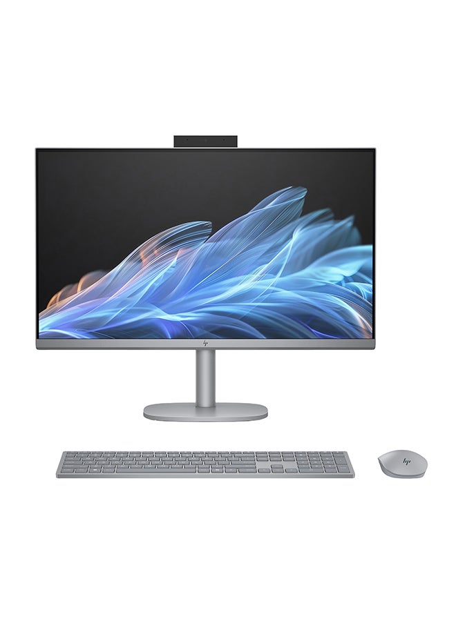 HP OmniStudio X All-in-One PC With 27 Inch Full HD(1920x1080) Display Touch screen, Intel Core Ultra 7-155H Processor/32GB RAM DDR5/1TB SSD/Intel Arc Graphics/Windows 11 Home/ English/Arabic Meteor Silver  - Image 1