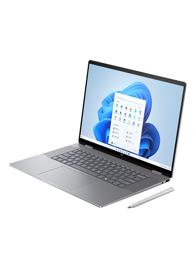Envy x360 2-in-1 Laptop With 16 Inch 3K(2880x1800) Display Touch screen, AMD Ryzen 7 8840HS Processor/16GB RAM DDR5/512GB SSD/AMD Radeon Graphics/Windows 11 Home/ English/Arabic Meteor Silver