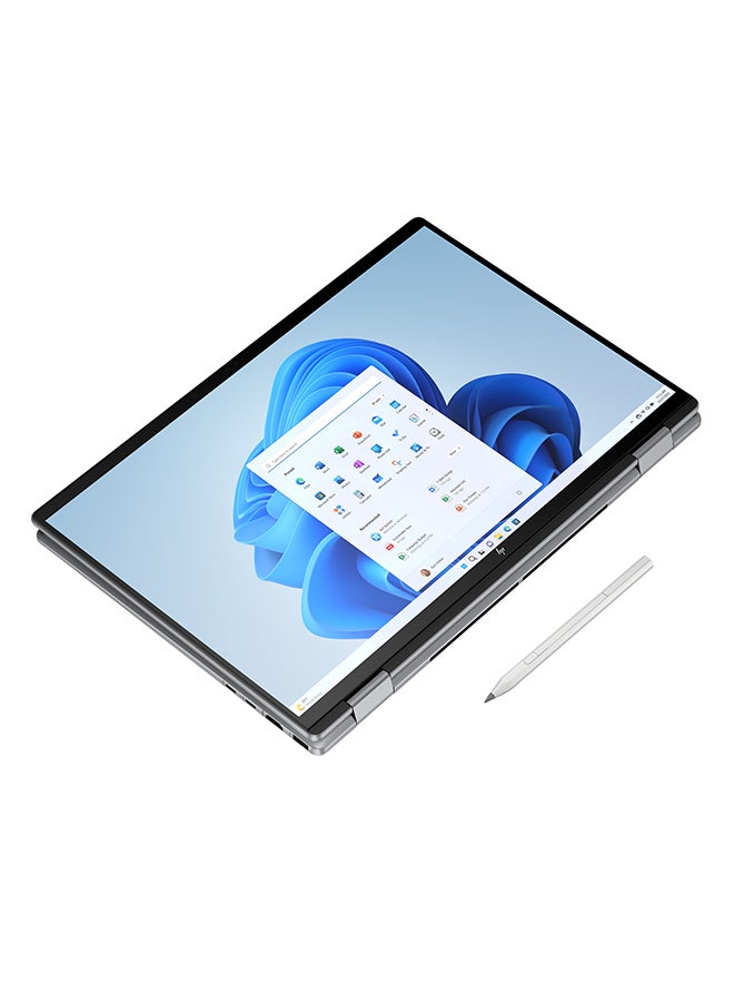 Envy x360 2-in-1 Laptop With 16 Inch 3K(2880x1800) Display Touch screen, AMD Ryzen 7 8840HS Processor/16GB RAM DDR5/512GB SSD/AMD Radeon Graphics/Windows 11 Home/ English/Arabic Meteor Silver