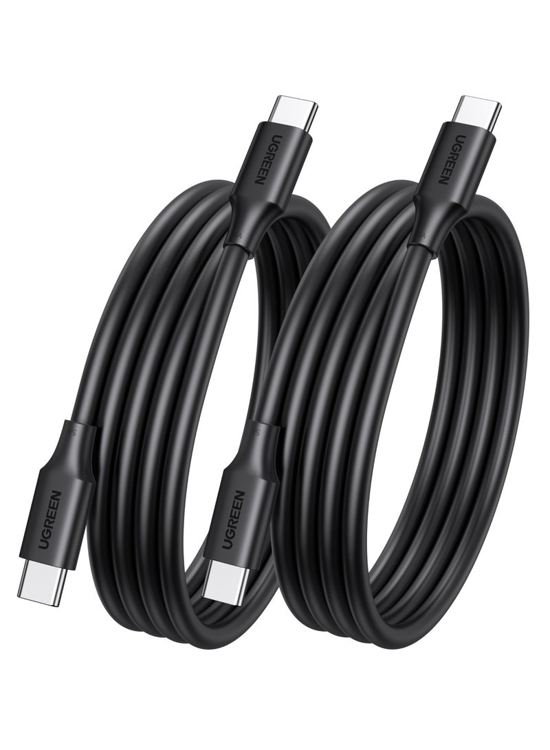 يو جرين 2 Pack 100W Type C Cable 1M USB Type C Charging Cable PVC PD Fast Charge USB C Cable For iPhone 16 15 Series MacBook Air Pro iPad Pro Air Mini Samsung Galaxy S25 S24 Ultra Xiaomi Honor Huawei Laptop - Black  - Image 1