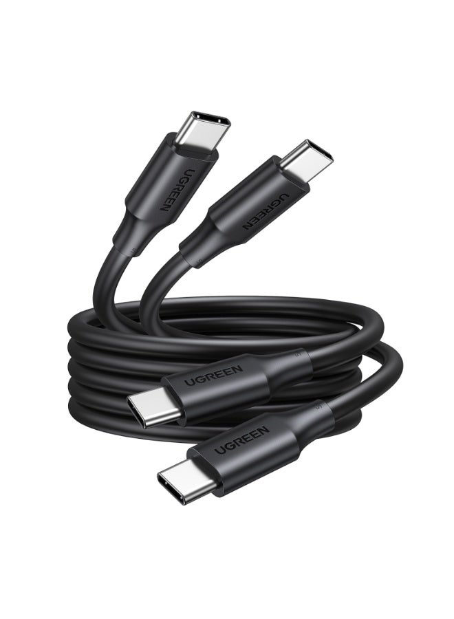 يو جرين 2 Pack 100W Type C Cable 2M USB Type C Charging Cable PVC PD Fast Charge USB C Cable For iPhone 16 15 Series MacBook Air Pro iPad Pro Air Mini Samsung Galaxy S25 S24 Ultra Xiaomi Honor Huawei Laptop - Black  - Image 1