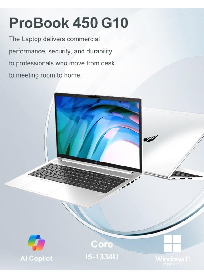 HP 2025 Newest Bussiness & Professional ProBook 450 G10 Laptop With 15.6-Inch Display, Intel Core i5-13th Gen Processor/ 32 GB RAM/ 1TB SSD/Intel Iris XE Graphics/Windows 11 Pro English Silver English Metallic Silver - Image 2