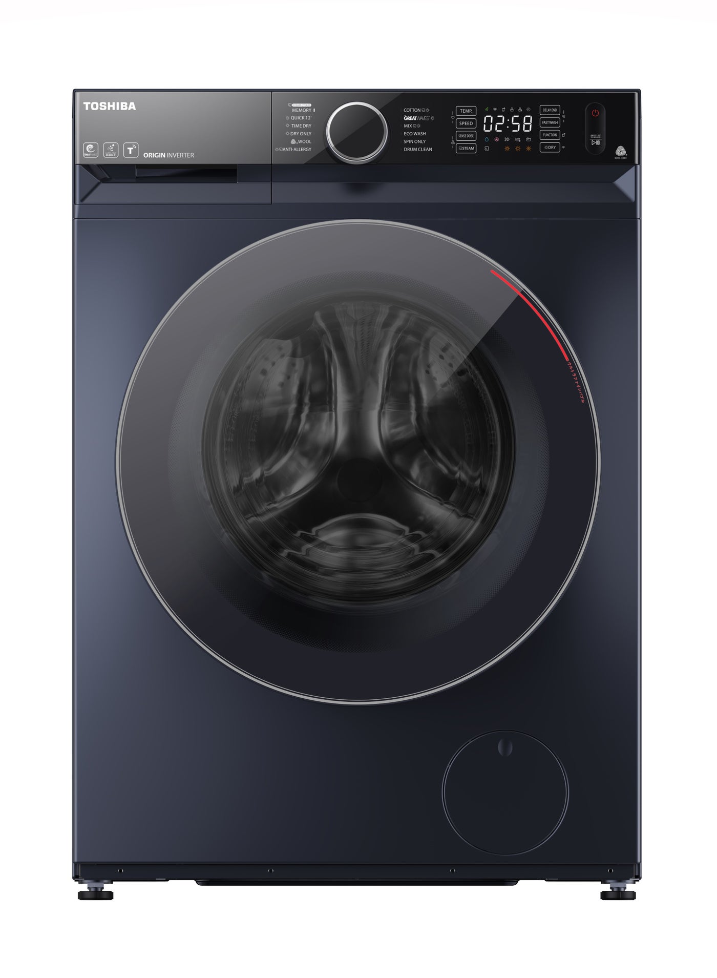 FL Waher Dryer, 1400 RPM UFB - Great Waves - Wi-Fi - Steam - Inverer Motor - 10.5 kg TWD-BM115GF4EG(MK) Morandy grey